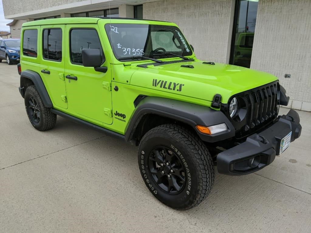 Used 2021 Jeep Wrangler Unlimited Willys with VIN 1C4HJXDG6MW789063 for sale in Marshall, Minnesota