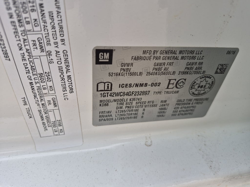 2016 GMC Sierra 3500 SLE