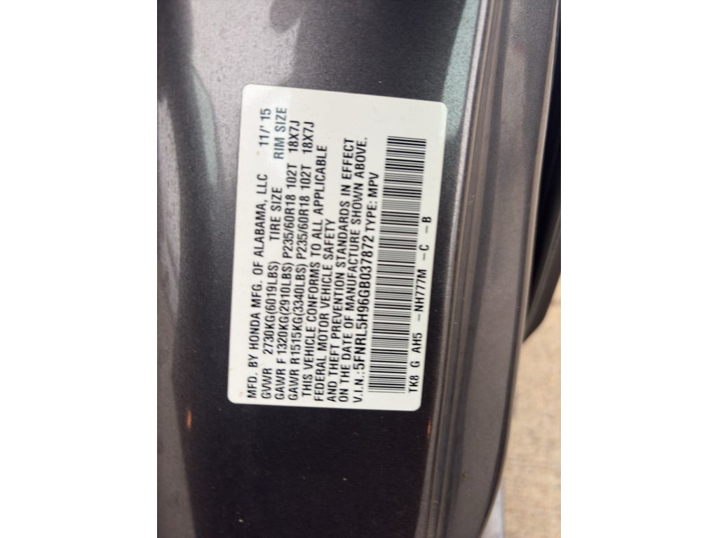 2016 Honda Odyssey ELITE